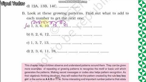 MATHEMATICS CLASS- 3 CHAPTER-10 PLAY WITH PATTERNS PAGE NO-149