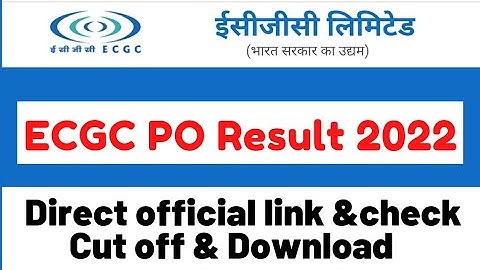 ECGC PO Result 2022 is declared | ECGC PO 2022 Result Update | ECGC Probationary Officer Result out