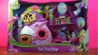 Disney Fairies 21 Piece Toy Playset Tinks Pixie Cottage Unboxing Tinker Bell Peter Pan Never Land