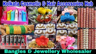 Kolkata Cosmetic &amp; Hair Accessories Wholesale Market | Bangles Wholesale Market Kolkata Barabazar