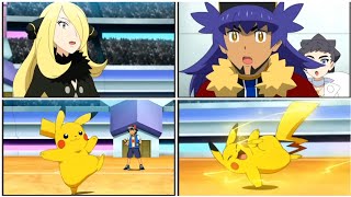 Ash \& Pikachu shocks Leon, diantha \& cynthia