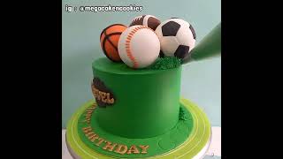 Membuat Kue Ulang Tahun Tema Bola Basket Sepak bola Rugby Baseball | Football cake decor
