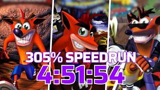 Crash Bandicoot 305% Speedrun - 4:51:54