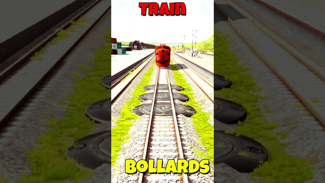TRAIN Vs BOLLARDS BARRIER CRASH