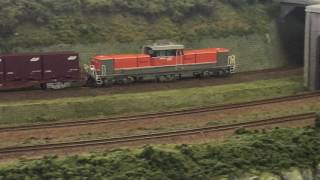 HOゲージ16番カンタムDD51貨物更新車+コキ編成