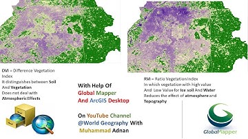DVI Vs RVI indexs Of Sentinel 2 Composite Data  With Help Of ArcGis And Global Mapper
