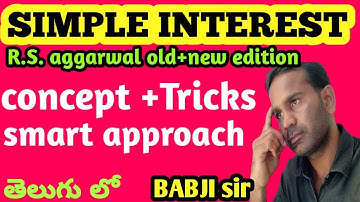 SIMPLE INTEREST-1 concept, problems#RS AGARWAL# ARITHMETIC classes in telugu#babji study point