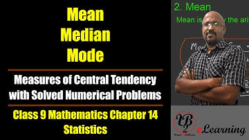 Measures of Central Tendency - Mean, Median, Mode - Class 9 Mathematics Chapter 14 Statistics