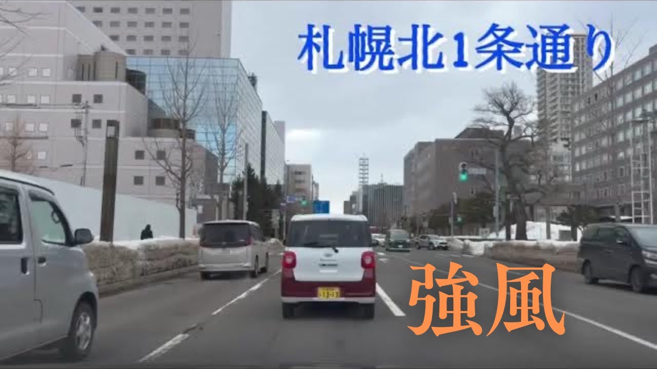 【走行動画】3月2日の札幌北1条通りから菊水方面