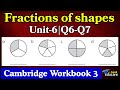 Cambridge Primary Math Workbook 3| Fractions & Equivalent Shapes Solutions | Unit 6 |Q6-Q7|