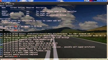 HTTP SSL Certificate Information using Metasploit Auxiliary module