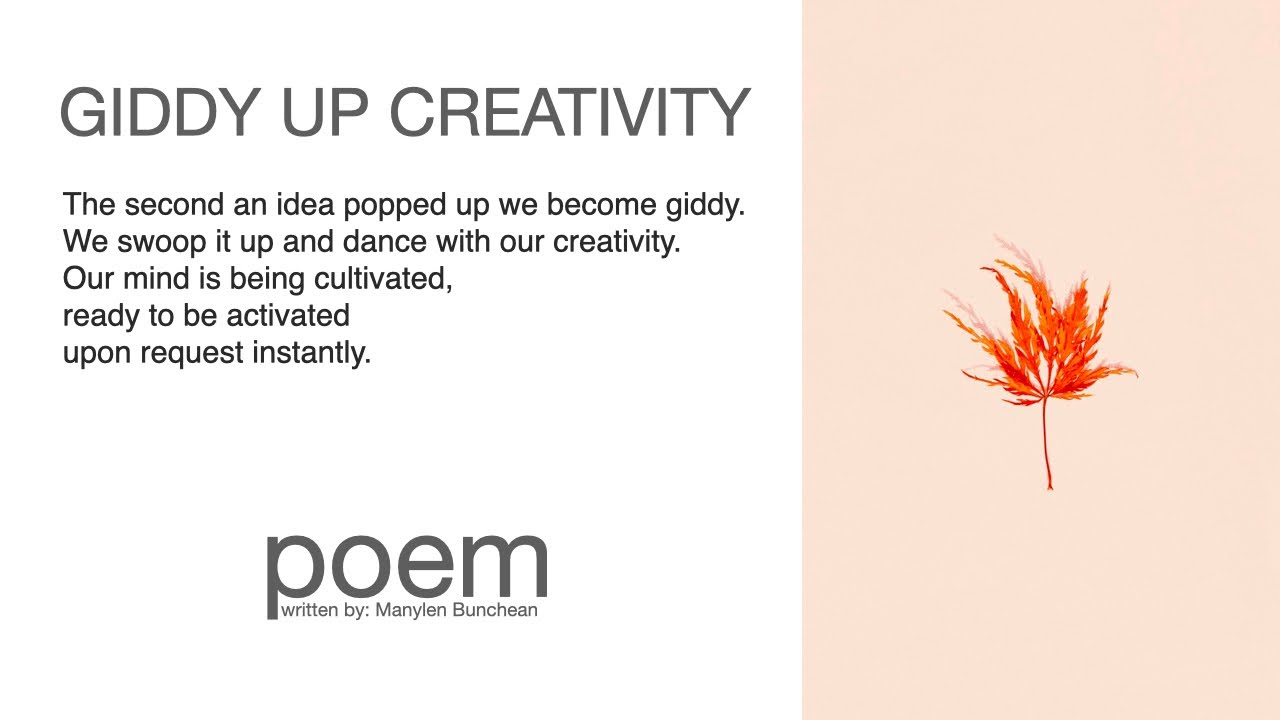 Giddy Up Creativity | an Original Poem
