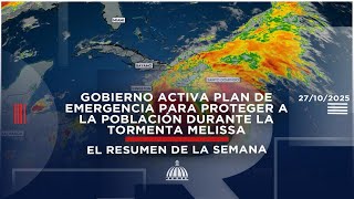 Gobierno activa plan de emergencia para proteger a la población durante la tormenta Melissa