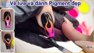 Vẽ lửa design và Đánh pigment làm sao cho đẹp | Christine Lam