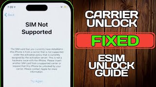 How to Unlock iPhone for any Carrier For Free | ESIM JV | JV SIM UNLOCK | SIM NOT SUPPORTED Solution