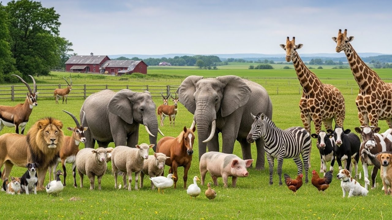 Cute Farm Animals Rabbit ,Sheep ,Duckling ,Cow ,Pig ,Puppy ,Buffalo ,Monkey ,Piglet  Animal Video