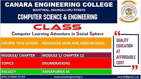 VTU JAVA & J2EE (18CS644) Module 1 ENUMERATIONS (M1 L1)