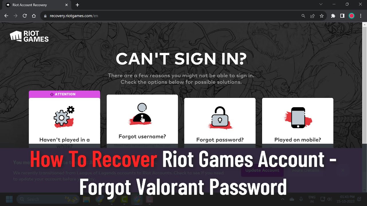 Can't login to my account : r/riotgames