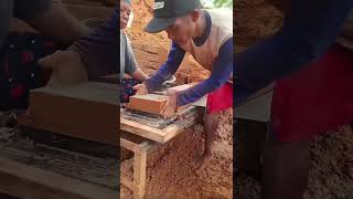 Traditional clay brick making using manual tools — pure craftsmanship #brickmaking #craftsmanship