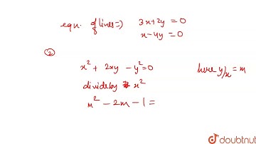 Find the separate equation of the lines represented by the following equations : (1) `3x^(2)