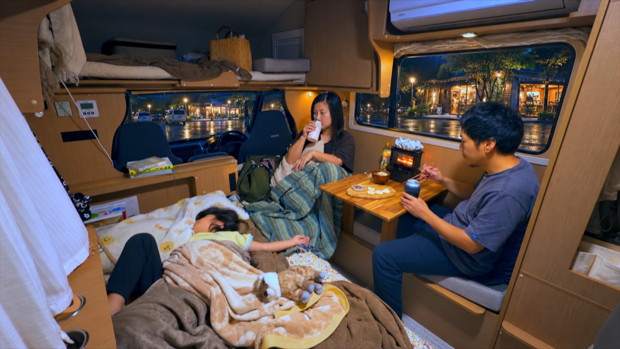 車内居酒屋🏮｜夜市から始まる秋の夜長の車中泊｜長野県 稲倉の棚田