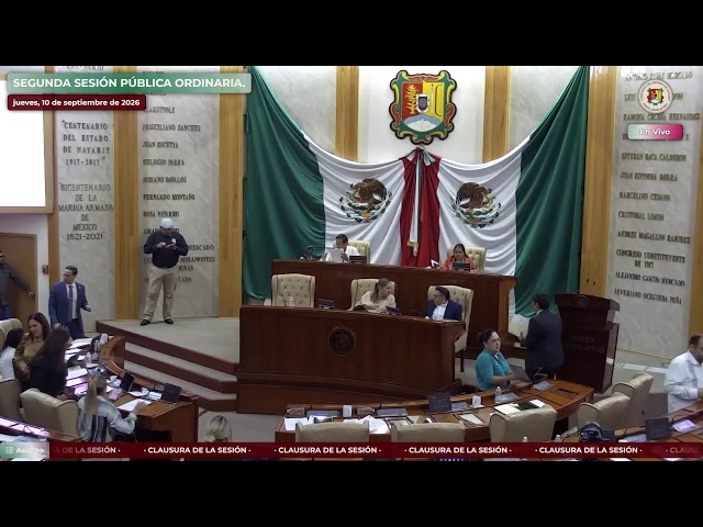 🌐 SEGUNDA SESIÓN PÚBLICA ORDINARIA - Jueves, 10 de septiembre de 2026
