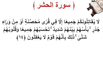 سورة الحشر الأية 14