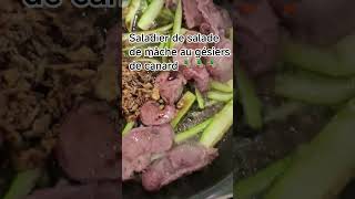 saladier de salade de mâche au gésiers de canard 🦆🦆🦆
