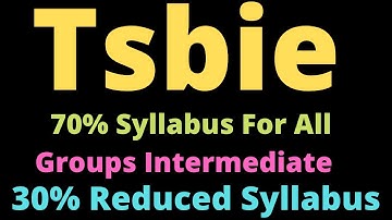 TSBIE || 30% Reduced Syllabus || For All Inter Students {2021-2022} | 70% Syllabus For Intermediate