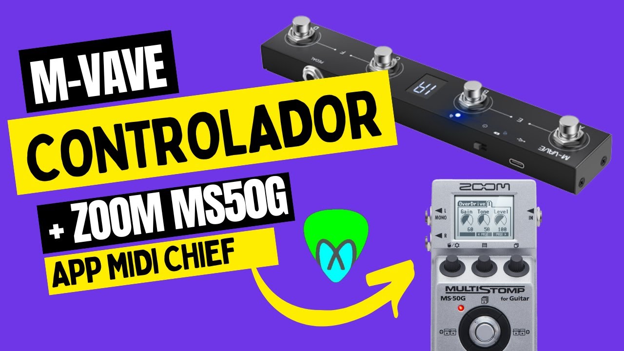 Zoom Ms50G + Controlador M-Vave sem Midi USB (App Midi chief