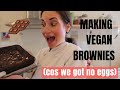 Making the fudgiest (virtually) vegan brownies ever! .. because we got no eggs