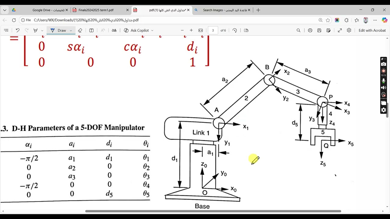 شرح DH parameters