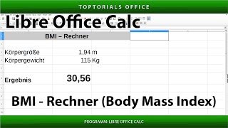 Eigenen BMI Rechner erstellen / Body Mass Index (LibreOffice Calc) screenshot 1