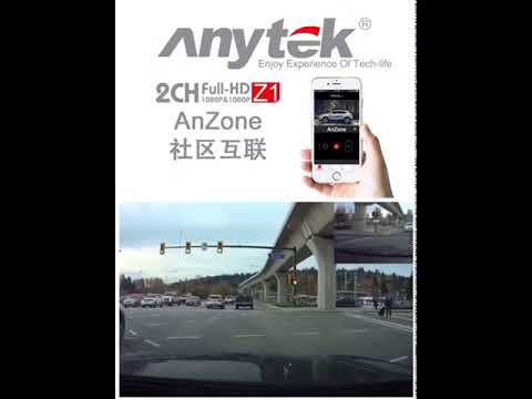 Anytek Z1 Dashcam 2-CH Full HD 1080P+1080P Built-in WiFi