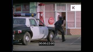 1980s Roadside Diner, Cop Cars, Police USA in HD from 35mm