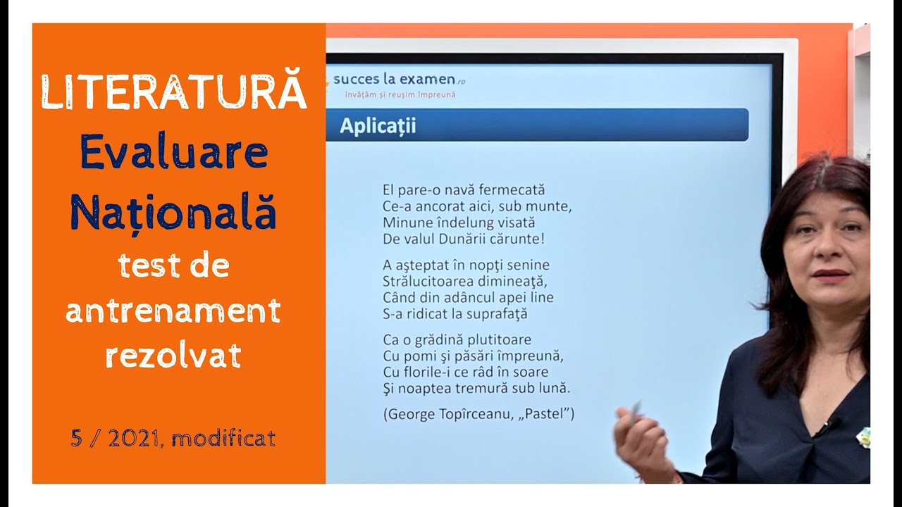 Literatura Evaluare Națională - Test de antrenament rezolvat - 5/2021
