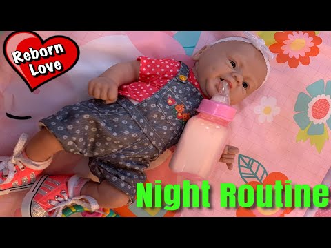 Night Routine with a Newborn baby Silicone baby Reborn Role Play