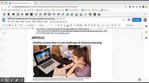 How to Highlight & Read Aloud in a Google Doc