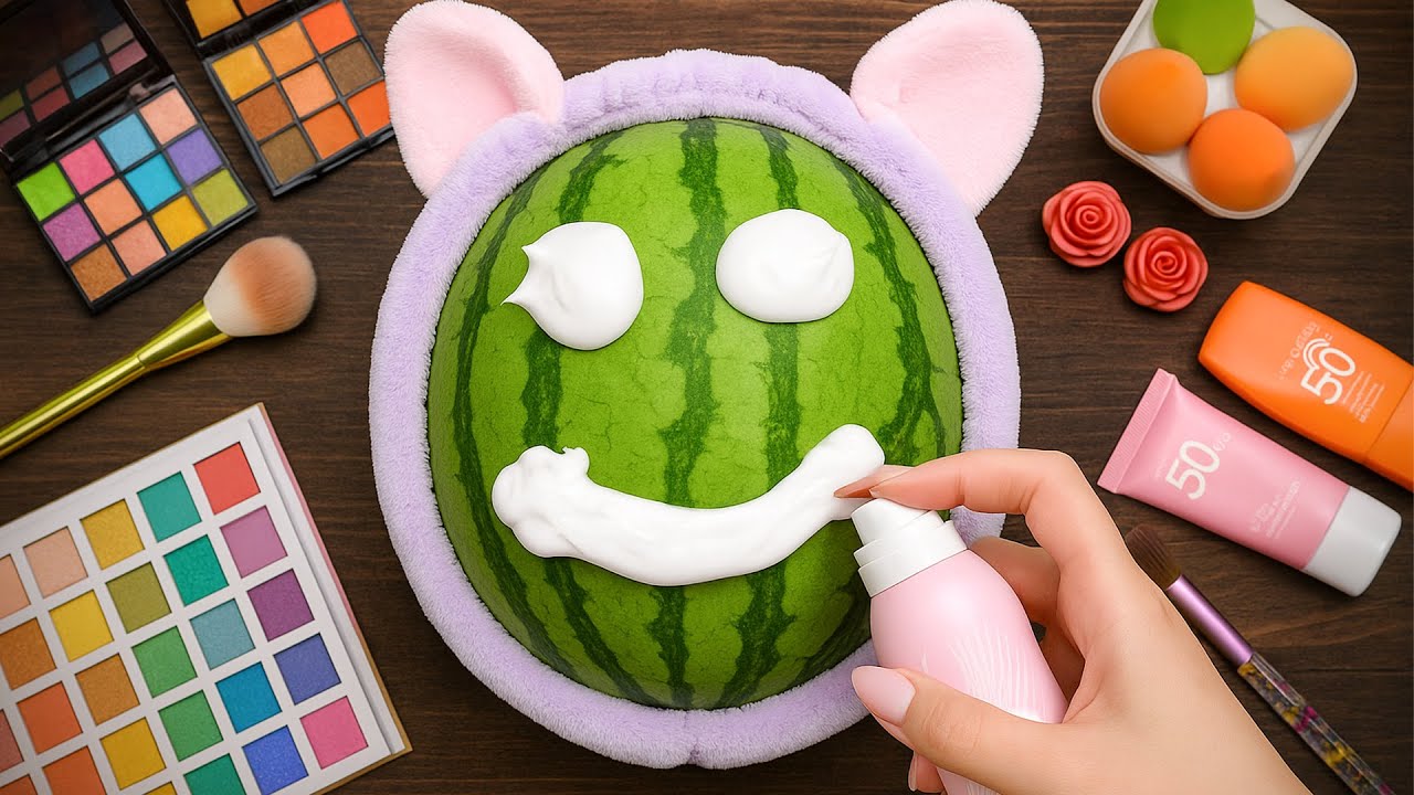 ASMR Makeup on Watermelon🍉 (No Talking) #6
