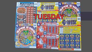 Tuesday Session. Scratch Cards from UK National Lottery.