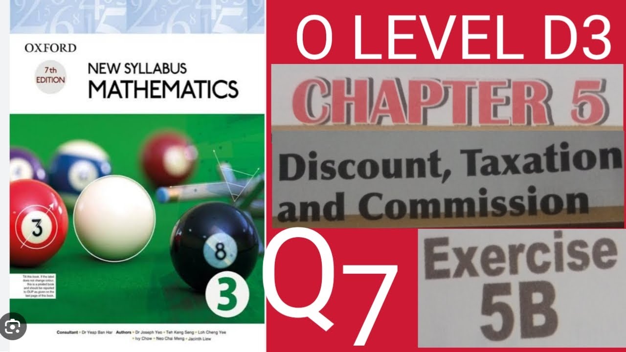 OXFORD 7TH EDITION| NEW SYLLABUS|MATHEMATICS 3/CHAPTER 5|EXERCISE 5B ...