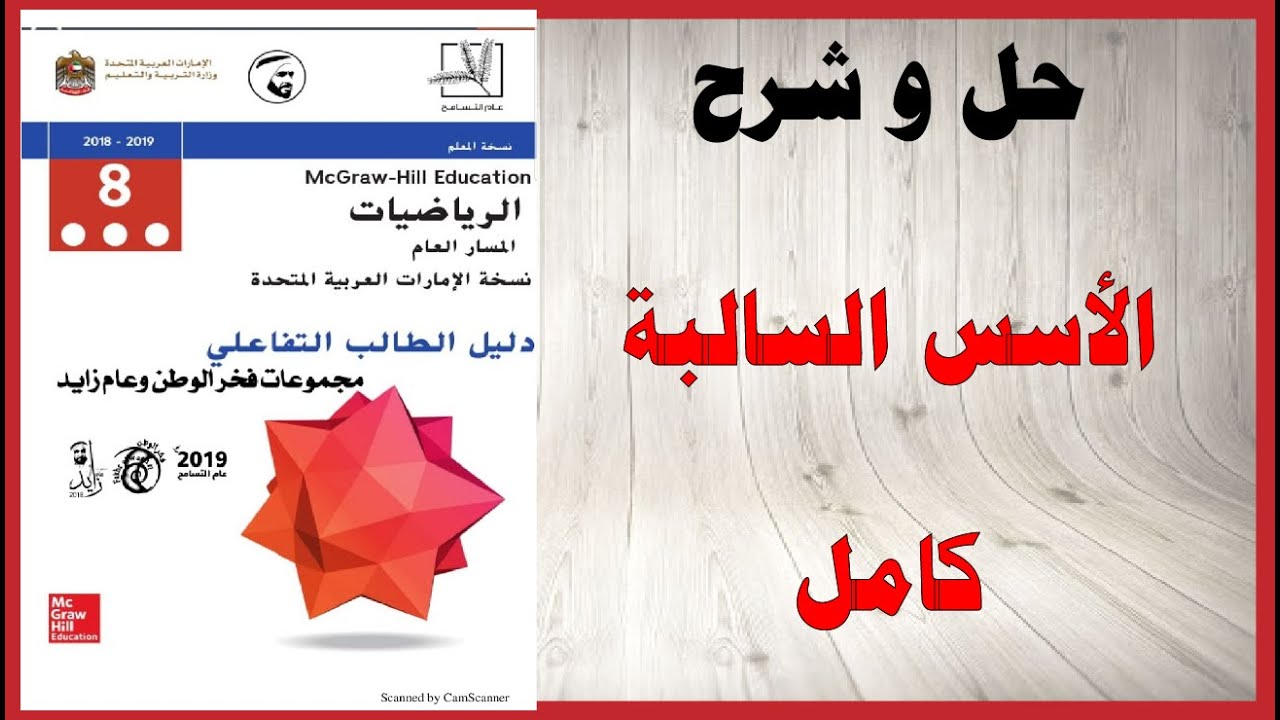 حل أسئلة و شرح الأسس السالبة كتاب الرياضيات الصف الثامن المنهاج الاماراتي