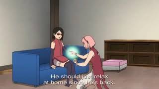 Boruto Episode 60  Sasuke comes home to Sakura in the middle of the night while Sarada is sleeping