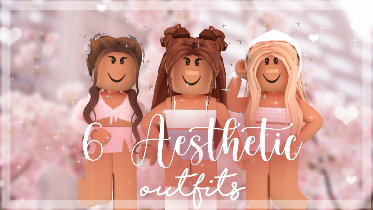 6 Cute Aesthetic Roblox Outfits Rxselliaa Youtube - cute roblox gfx brown hair