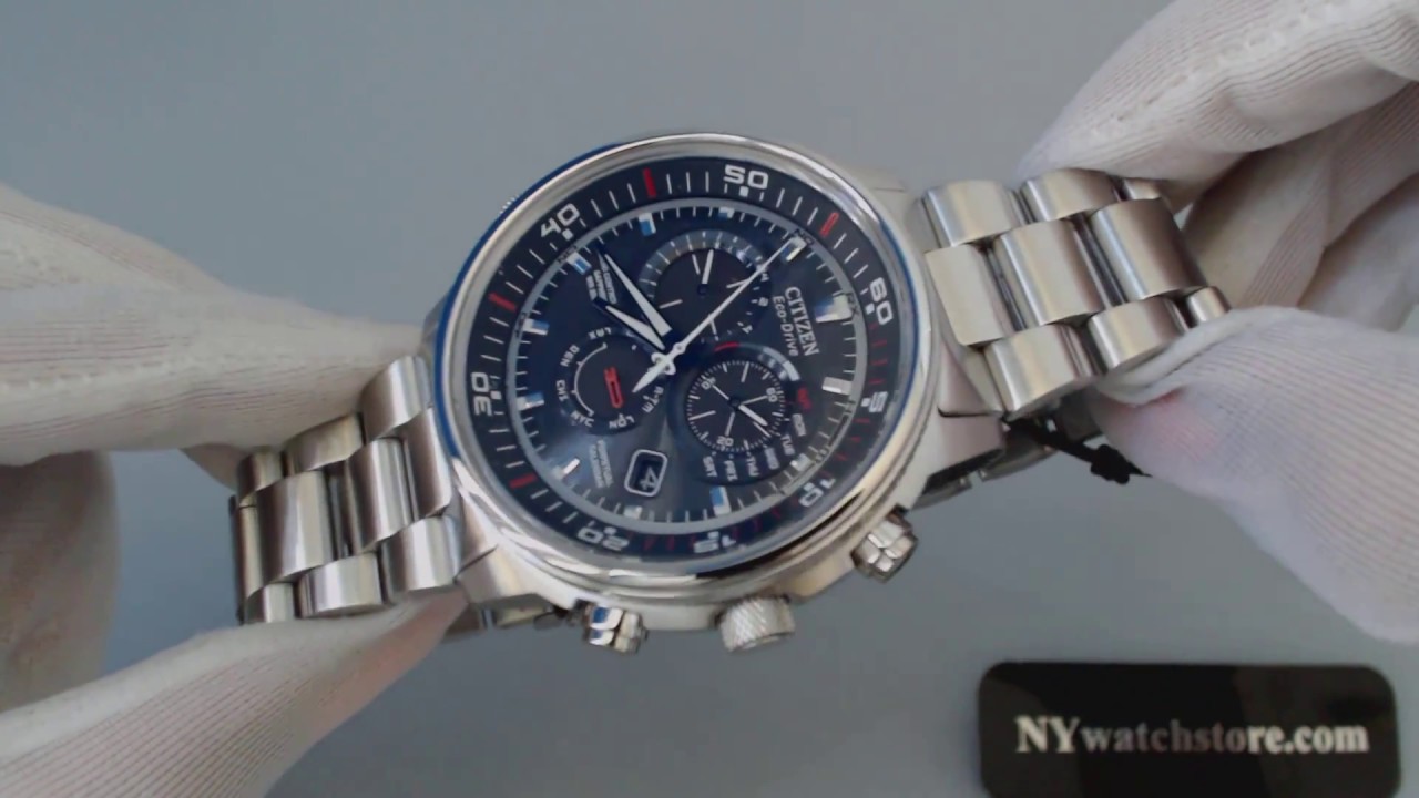 Men's Citizen Eco Drive Nighthawk A T Chrono Watch AT4110 55E - YouTube