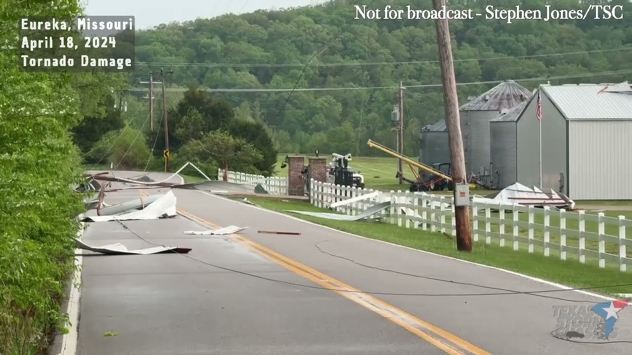 Tornado Damage & Large Hail near St. Louis! {S}