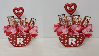 طريقة عمل بوكية الشوكولاتة-هدايا عيد الحب 2020-هدية للأحباب-أعمال يدوية بالفوم-DIY chocolate bouquet
