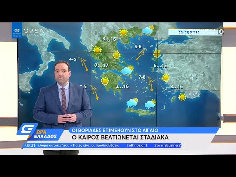 Καιρός 3/3/2021: Ο καιρός βελτιώνεται σταδιακά | Ώρα Ελλάδος | OPEN TV