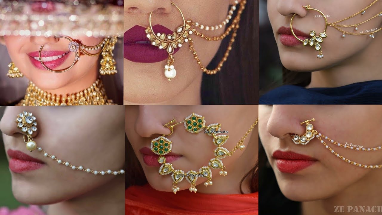 Beautiful Bridal Nose Pin NathiyaNose Pin DesignsNose Ring Design for GirlsStylish Nose