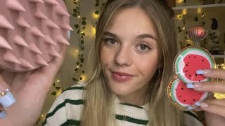 ASMR Personal Attention Triggers + Overlay Sounds 🧸 (scalp massage, face cleanser, lashes, etc)